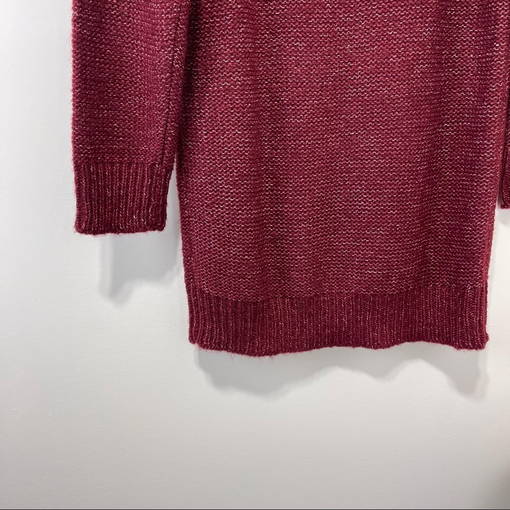 Emory Park Cable Knit Turtleneck Sweaterdress Size S In Burgundy NWT - Picture 9 of 11